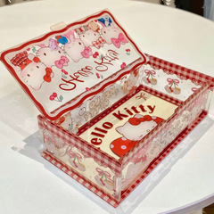かわいい漫画の猫アクリル DIY 収納ボックス高価値デスクトップ整理ボックス化粧品収納ラック DIY アセンブリ