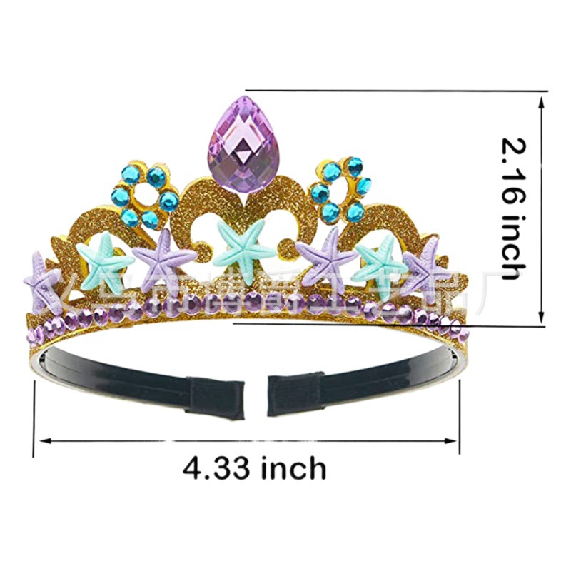 Collar de princesa sirena para niños Pulsera de perlas de concha Varita mágica para niños Accesorios de hadas para niños Traje de rol