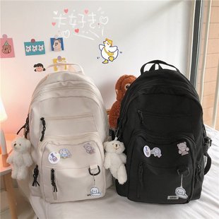 Ins Style Large Capacity Workwear Backpack 2025 New Harajuku Retro Junior High School Student Backpack Male and Female Student School Bag