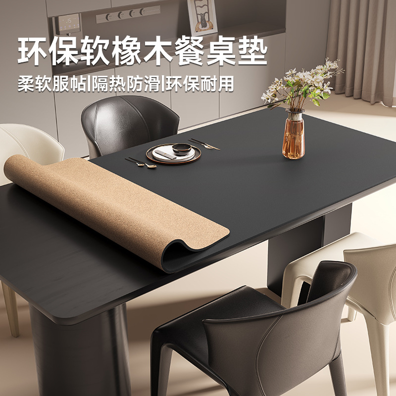 Tablecloth No-Wash Waterproof, Oil-Proof and Anti-Scalding Dining Table Mat, High-End Accessible Luxury Living Room Coffee Table Mat, Desktop Leather Mat