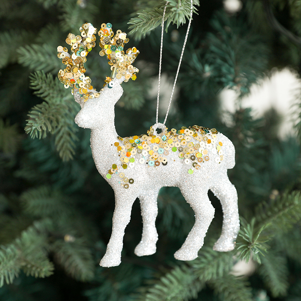 Navidad alce colgante decoración del árbol de Navidad polvo brillante vello adornos nordicos INS vello vello Navidad