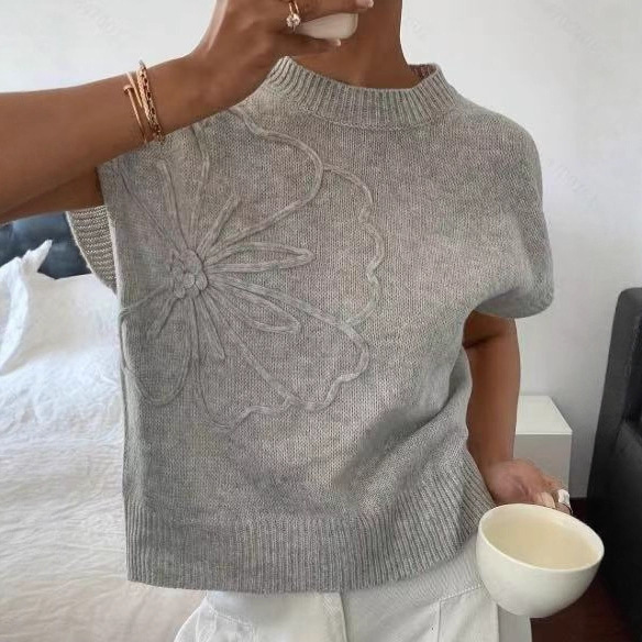Cross-Border Foreign Trade Aliexpress Jacquard Knitted Vest Spring and Autumn New Fashion Layered Sleeveless Sweater Vest Top Cross-Border Foreign Trade Aliexpress Jacquard Knitted Vest Spring and Autumn New Fashion Layered Sleeveless Sweater Vest Top