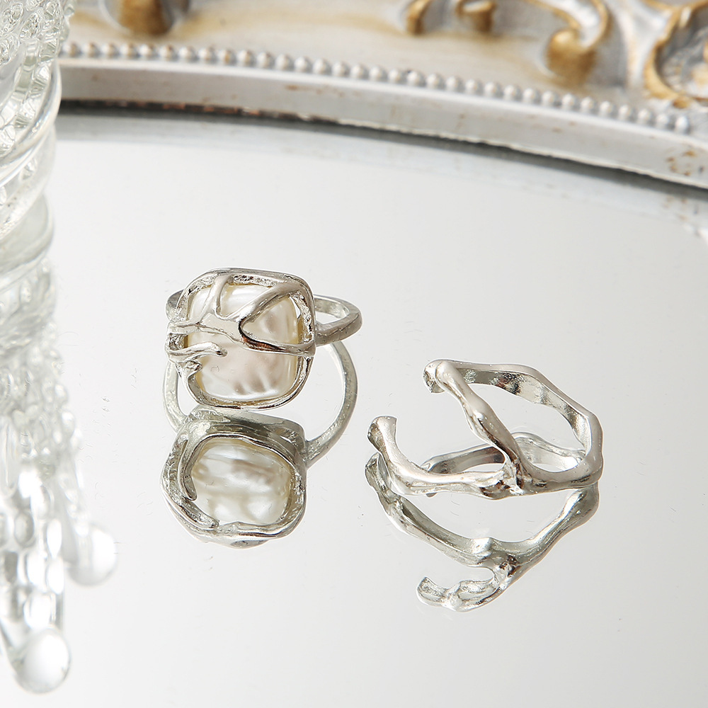 Banquet Occasion Alloy Material Fashion Geometric Alloy Plating Artificial Pearls Rings