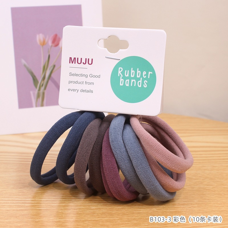 [Carga de tarjeta] sensación de alto nivel coreano de cabello de código de barras de moda de alta elasticidad de cabello anillo de cabello correa de cola de caballo