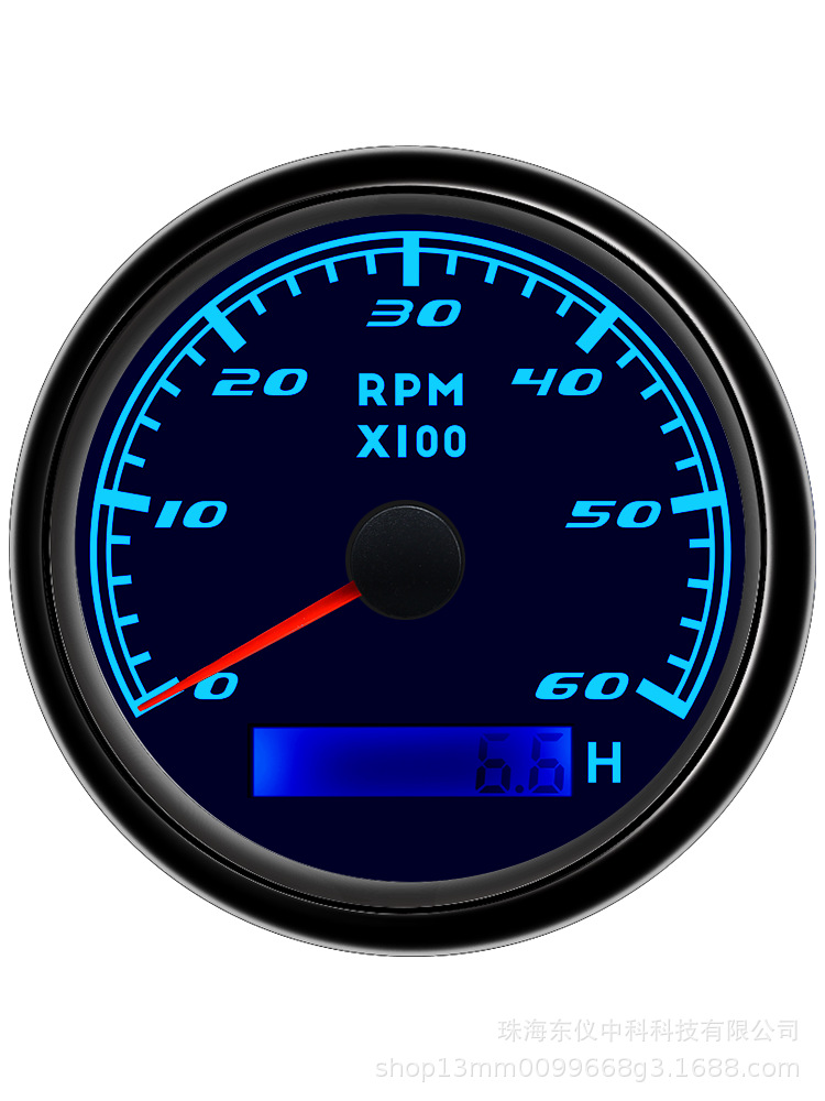 Cross-Border Hot-Selling 85mm Tachometer with Colorful Backlight for Generator Sets, Engines, and Engineering Vehicles, Colorful Lighting Effect Instrument