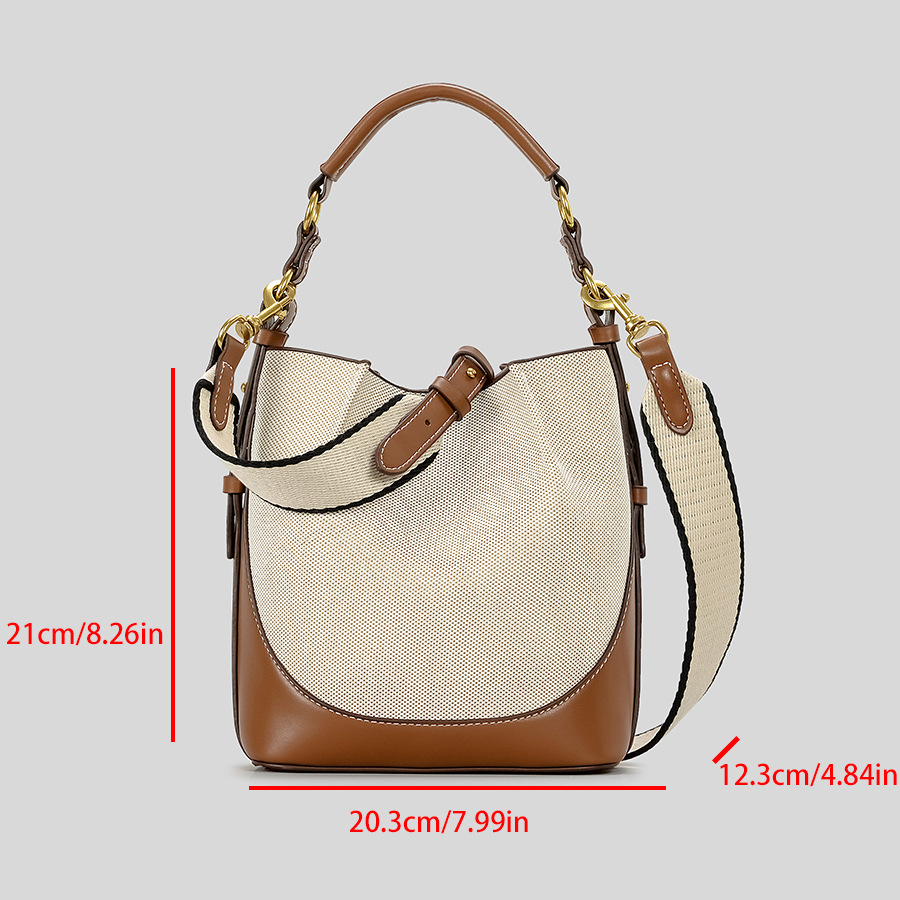 Borse da donna nuova grande capacità tracolla larga monospalla borsa a tracolla in tela borsa a secchiello con coulisse donna_voghion.com