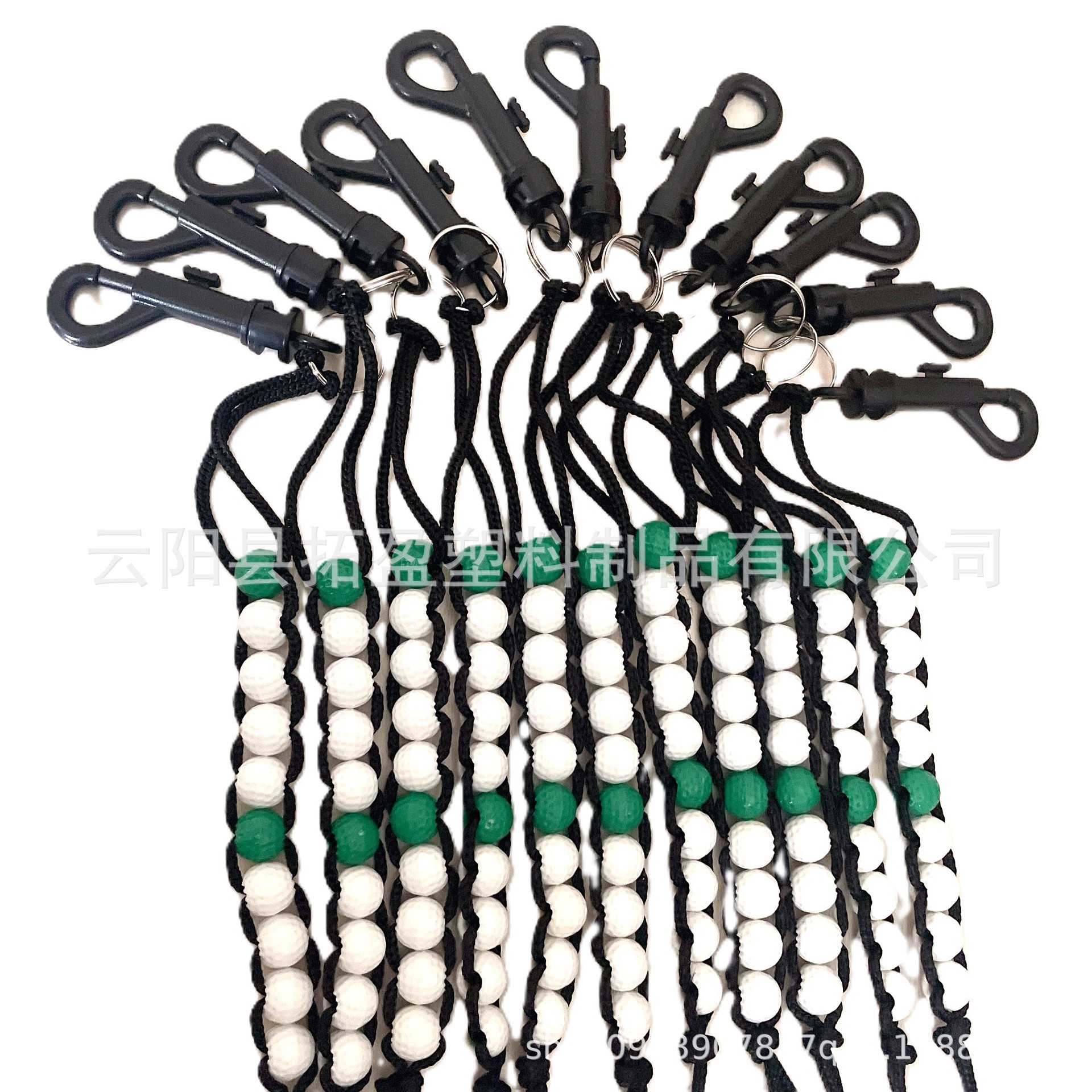 高尔夫计分器 计分珠 计数器 绿白珠子计分器 绿白色珠串计分器