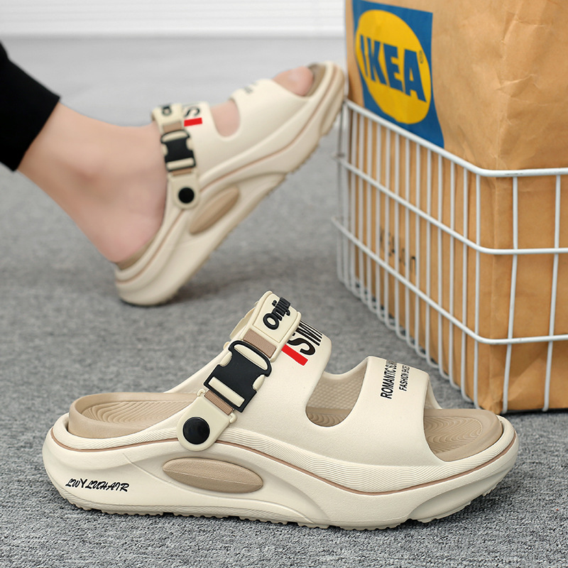 Sandalias hombres 2025 zapatos con agujeros de verano casual plataforma sandalias y zapatillas de playa de doble uso para hombres sandalias deportivas