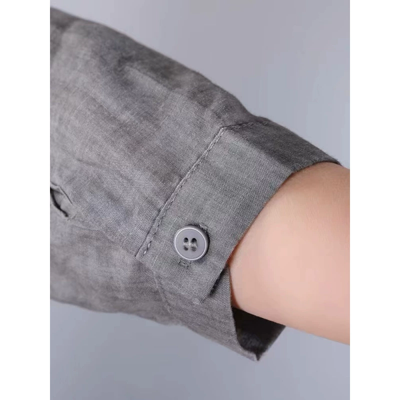Shirt, long long-sleeve, plus size, mid-length