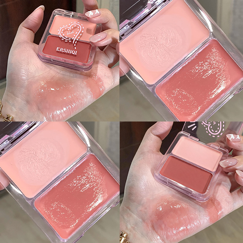Korean-Style Water-Gloss Blush Cream, Multi-Purpose, Natural, Moisturizing, Luminous, Brightening, Long-Lasting Color, Pseudo-Natural Makeup