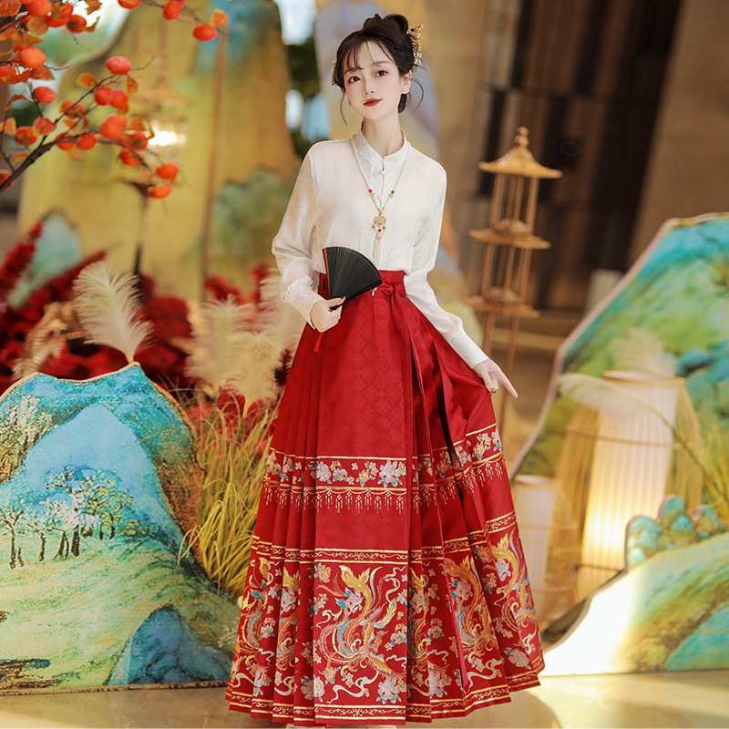 汉虞葵明制汉服【风阙】飞机袖新中式国风马面裙女装日常通勤套装