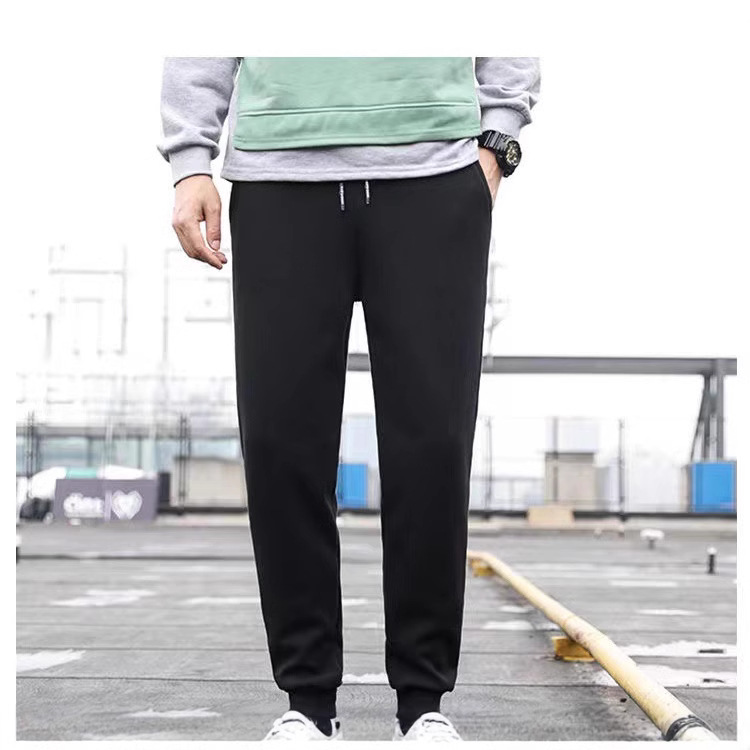 Autumn and Winter Sports Pants Men's Trendy Casual Leggings Loose Combed Cotton Cuffed Small Leg Pants Thin Versatile Sports Pants