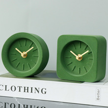 简约桌面摆件座钟：苔痕上阶绿 创意北欧样板房装饰家用静音时钟