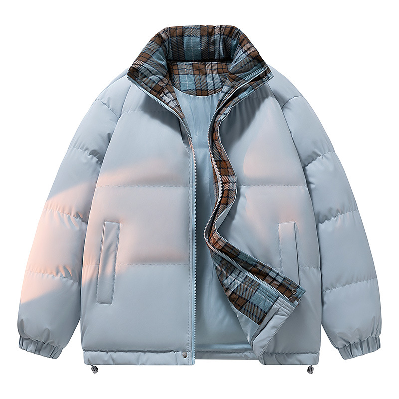 Stand Collar down Cotton Jacket for Men, High School and Junior High School Students, Trendy Cotton Coat, Teenagers and Older Children, Thickened Cotton-Padded Jacket, Short Style