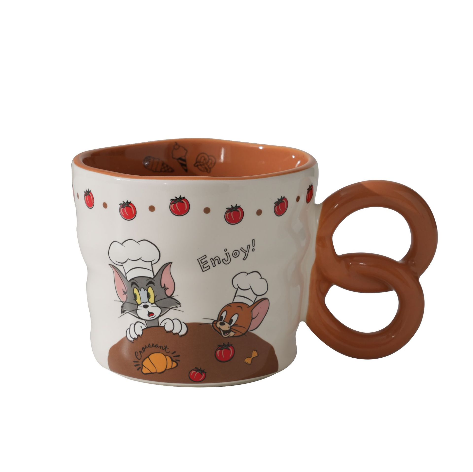 Gatos y ratones de dibujos animados tazas de cerámica tazas de agua caseras tazas de desayuno de dormitorio tazas de leche regalo de mano tazas lindas