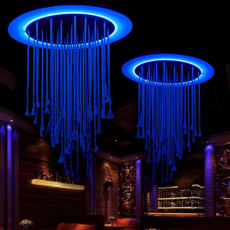 Bar de atmósfera de frasilla, bar de lluvia nocturna, bar de música colorida, bar de barbacoa, tienda de hot pot, iluminación decorativa superior