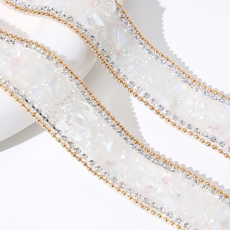 Sellado de diamantes de imitación cosido a mano autoadhesivo, cadena de garra de grava, cinta, accesorios de ropa de bricolaje, accesorios, materiales decorativos, red adhesiva trasera de cadena