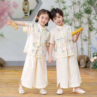Boys' Han Dynasty Suit, Girls' Chinese Style Tang Suit, Summer Kidsren's Chinese Style Ancient Costume, Baby's Thin Classy Performance Costume