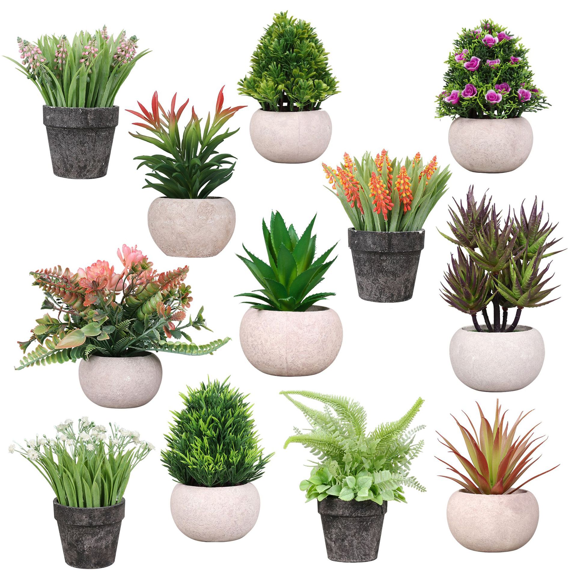 Hot-selling Heightened Round Ball Paper Pulp Potted Plant Combination Home Desktop Simulated Plant Ornaments Artificial Flower Potted Plant