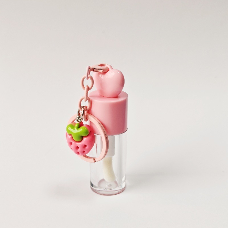 现货2.5ml/4ml/5ml/6ml粉色唇彩管爱心头带挂件唇釉瓶液体腮红管|undefined