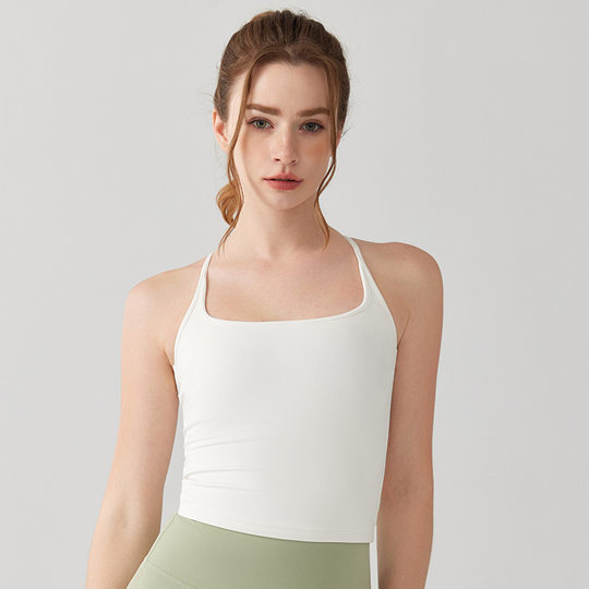Sports Bra Women's Fixed Cup Running Vest Shock-Proof Push-Up Beautiful Back Fitness Sling Summer Top Yoga Wear Bra