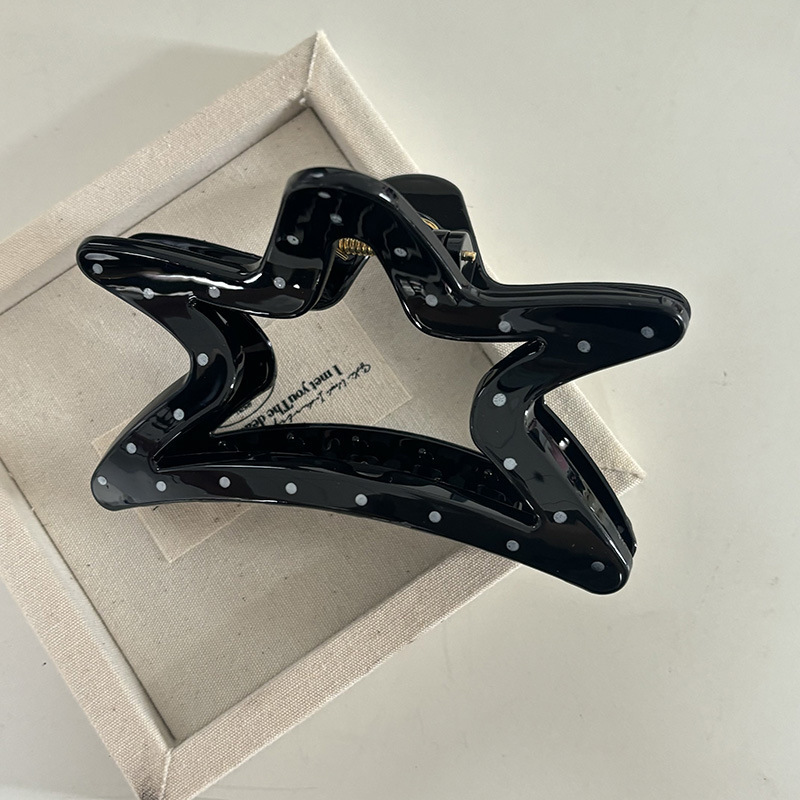 6#검은색 다섯개 별 물방울 무늬 그리퍼