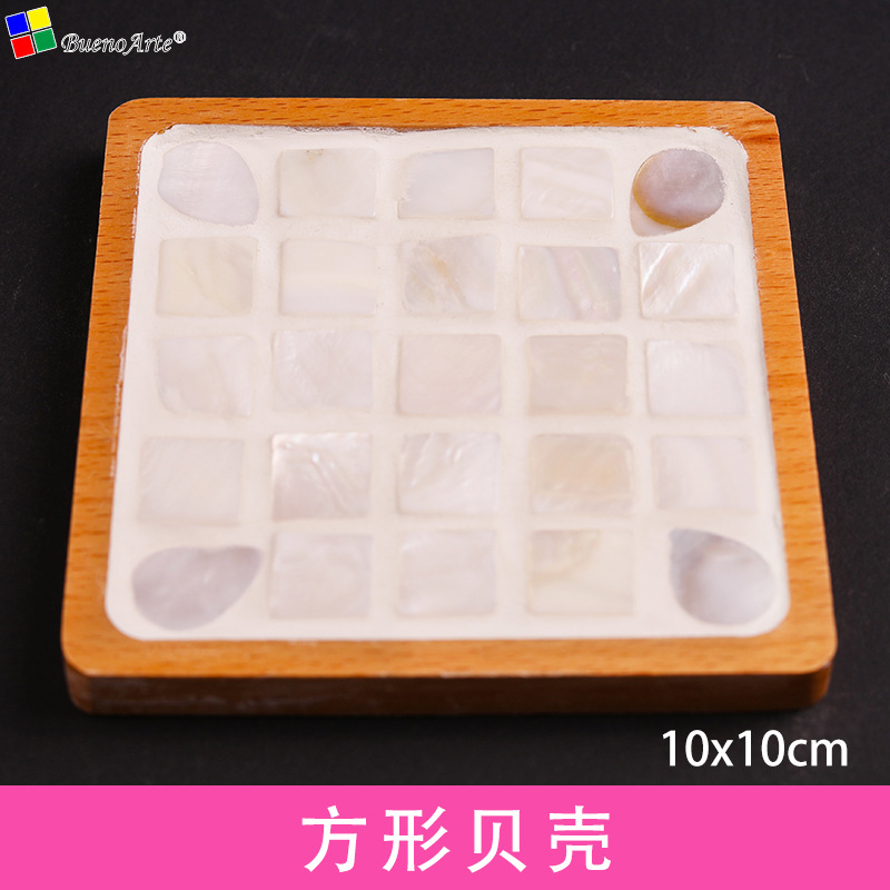 DIY Shell mosaico posavasos paquete de material de los niños creativos hechos a mano regalos prácticos caseros comunidad actividades de calentamiento