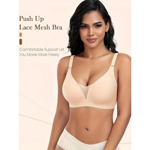 L 52952 Deep V Mesh Wireless Bra �� V �W���o�ۃ��¿羳��