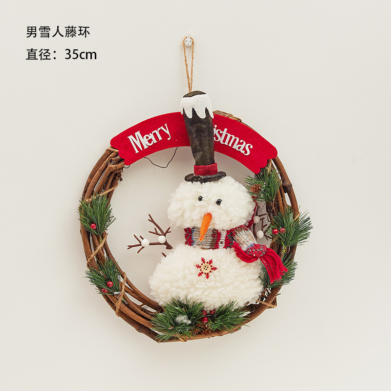 Anillo de ratán de muñeco de nieve masculino