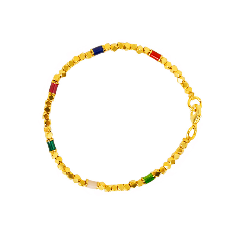 Shajinins pulsera de lujo ligera tendencia de nicho coreano diseño dulce y fresco latón chapado en oro color zircon universal