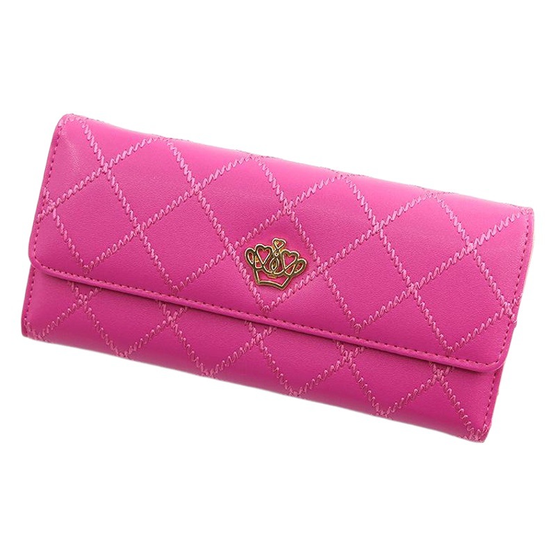 Nueva cartera de las mujeres billetera larga de la moda del color del caramelo de la Corona embrague de las mujeres multi-tarjeta de la cartera de las mujeres