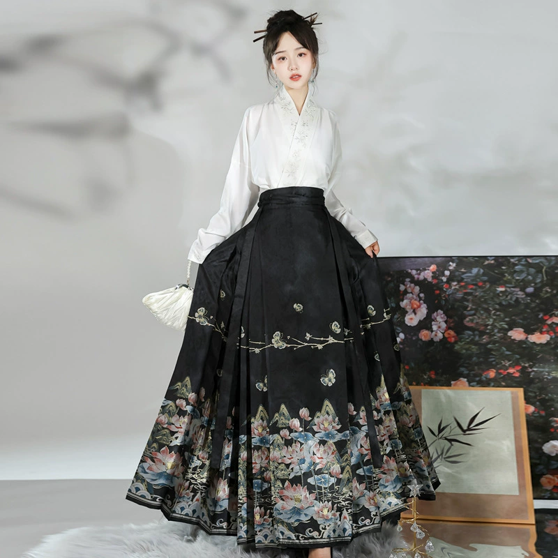 Взрослый Hanfu Новый китайский стиль Ming Hanfu Национальный стиль золотой макияж