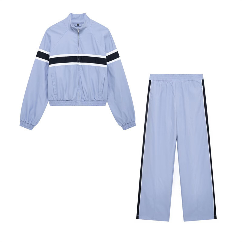 Foreign Trade 2025 Spring New suit Women's Pinstripe Coat Wide Leg Pants Casual Loose College Style Elegant Commuter