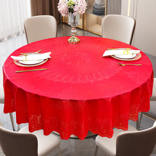 Thickened Large Round Tablecloth Waterproof Heatproof Oilproof PVC Tablecloth European Gold Foil Hotel Home Use Round Dining Tablecloth