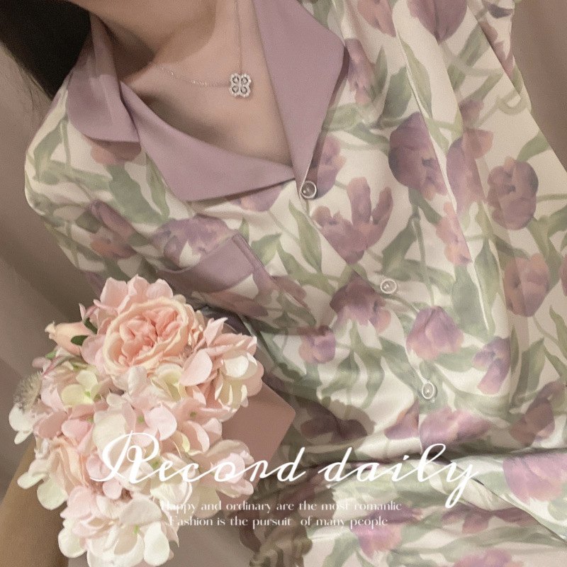 Long sleeve [set] purple tulip