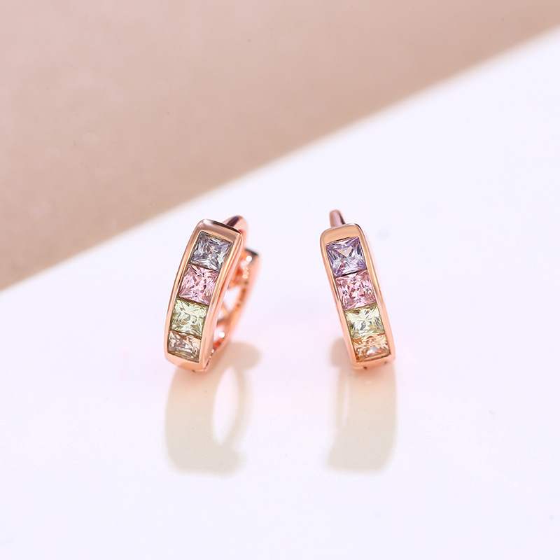 Joyería de Xuking chapado en oro rosa brillante personalidad oído anillo oído hebilla japonés y coreano pendientes de moda pendientes de alto grado al por mayor