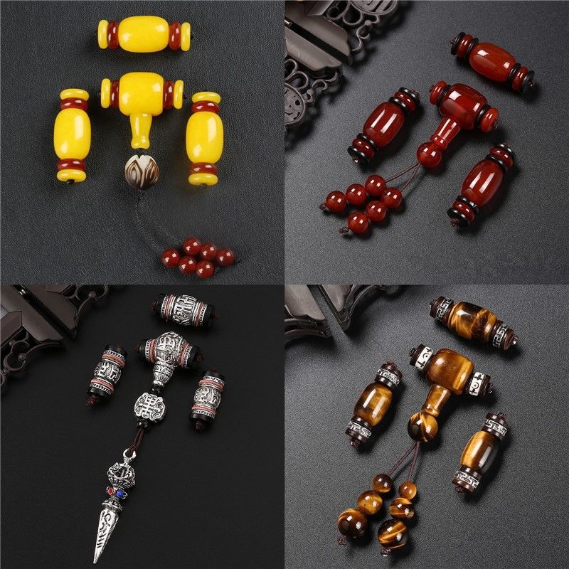 Red Agate Tiger Eye Stone Small King Kong Star Moon Bodhi Accessories Lobular Red Sandalwood Cliff Cypress Play Bead Jewelry