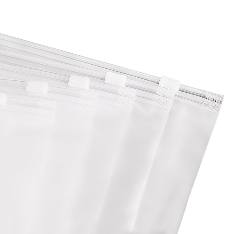 Bolsa con cremallera esmerilada al por mayor al por mayor, ropa interior, calcetines, bolsa de embalaje de ropa transparente gruesa sin polvo de alta transparencia