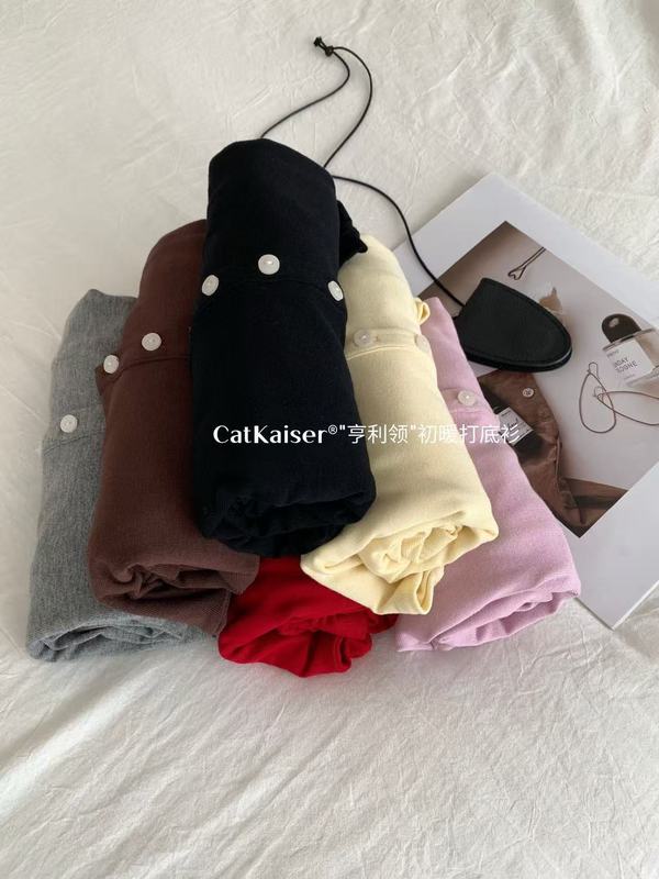 CatKaiser®亨利领初暖打底衫2025秋冬新款修身内搭显瘦保暖上衣|undefined
