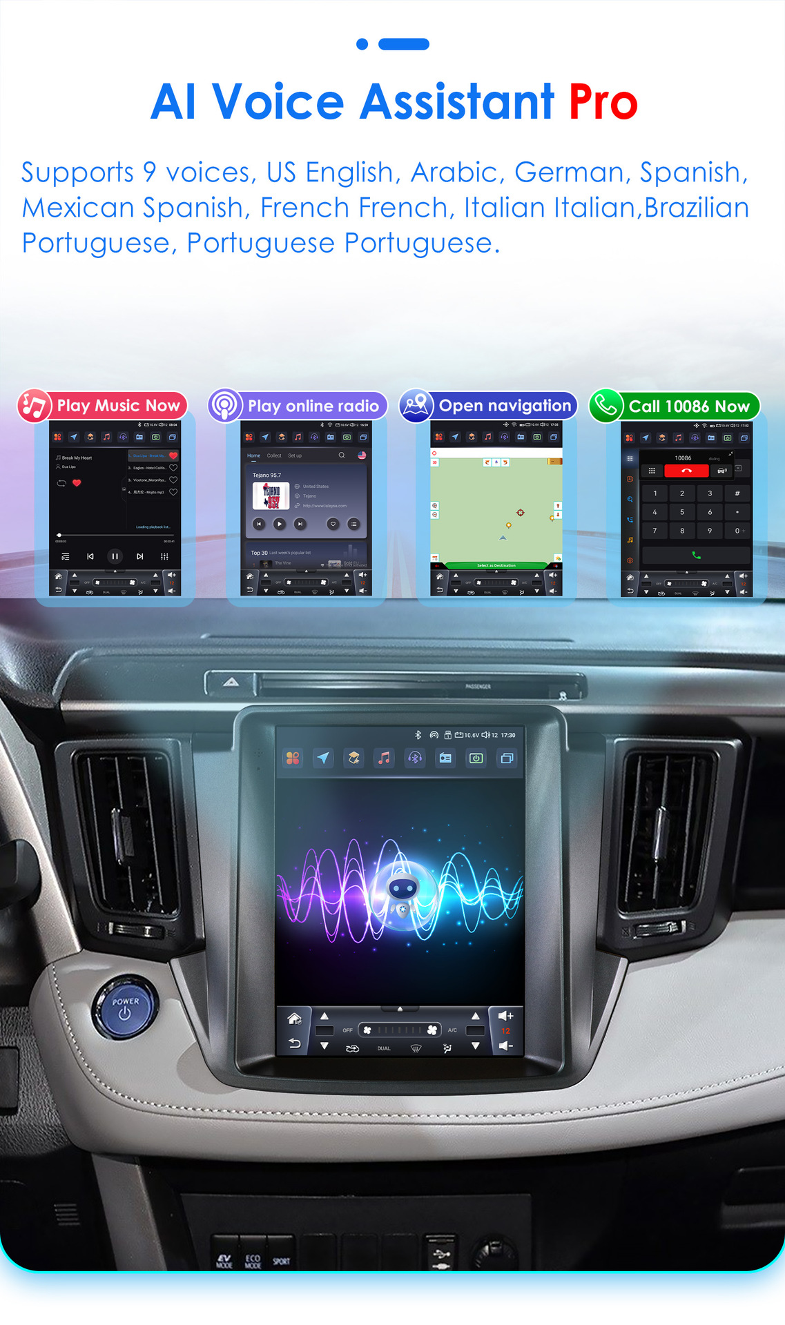 Suitable for 13-18 Toyota Rav4 car radio multimedia player car GPS vertical screen navigator