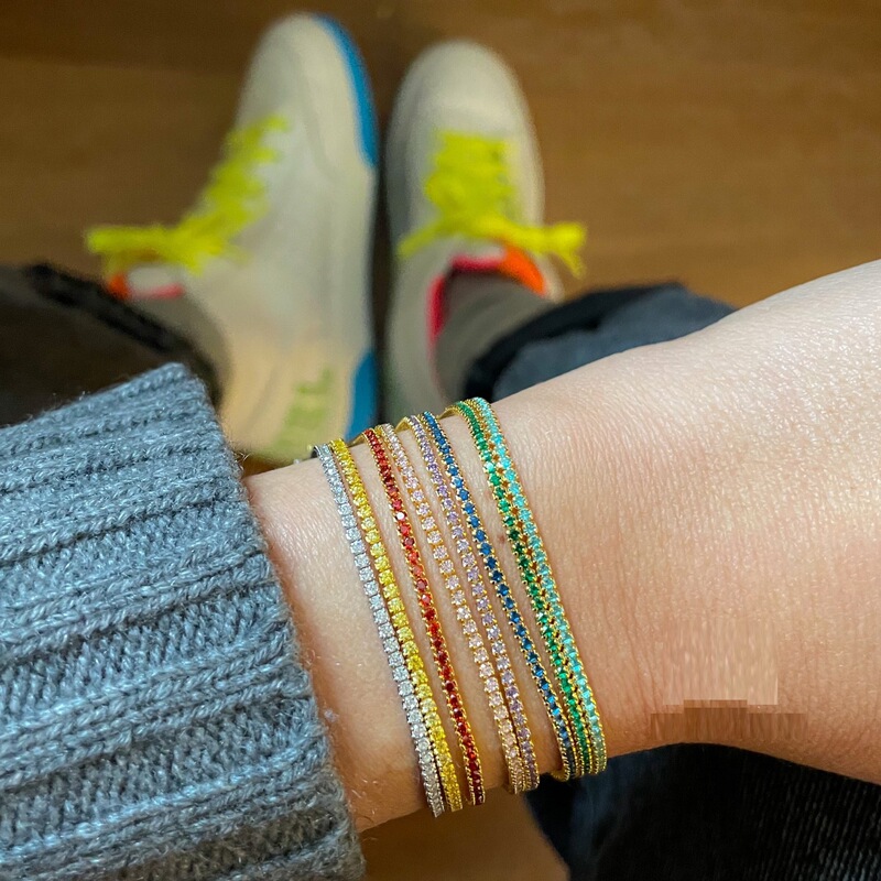40 colors optional color zircon bracelet adjustable bracelet tennis chain factory direct wholesale