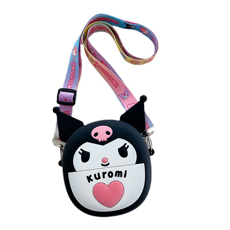 Bolso de hombro de silicona para niños 2023 nuevo estilo coreano bolsa de mensajero niñas de dibujos animados Lindo bolso de la muñeca monedero
