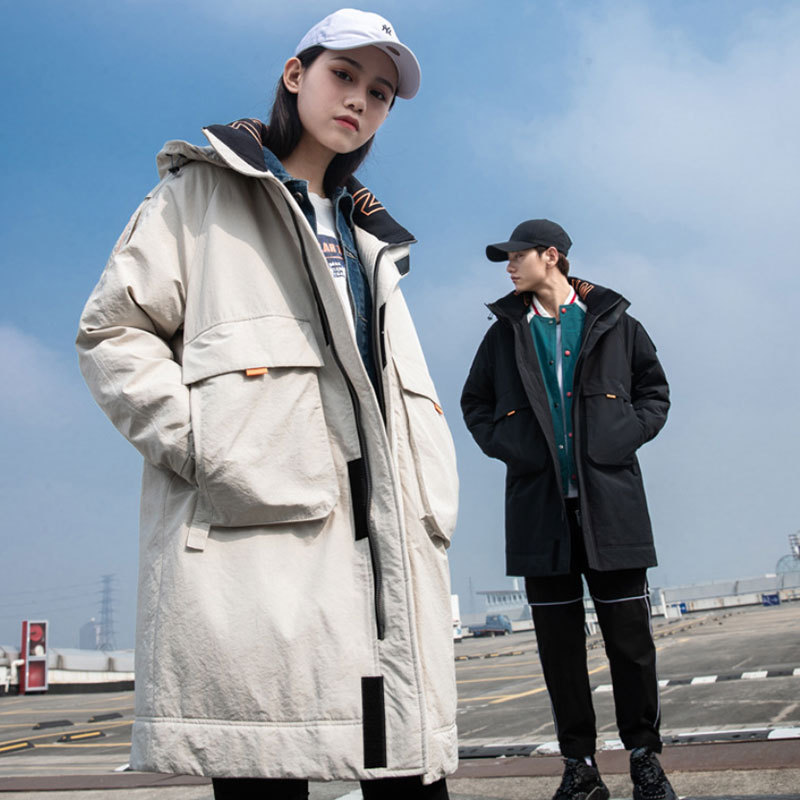 Hombres y mujeres misma pareja abajo chaqueta invierno chaqueta de invierno fábrica al por mayor mediana longitud ligera abajo chaqueta al por mayor