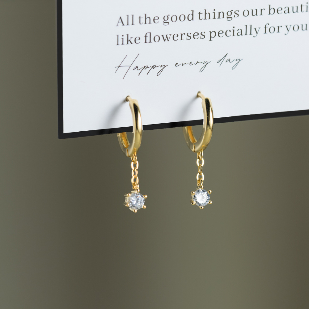 Eloch s925 plata coreana simple perforación de orejas corta para mujeres pequeñas aretes de orejas de temperamento redondo aretes G5925