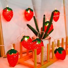 LED草莓灯串USB电池盒水果造型夏日派对生日网红房间装饰小彩灯闪