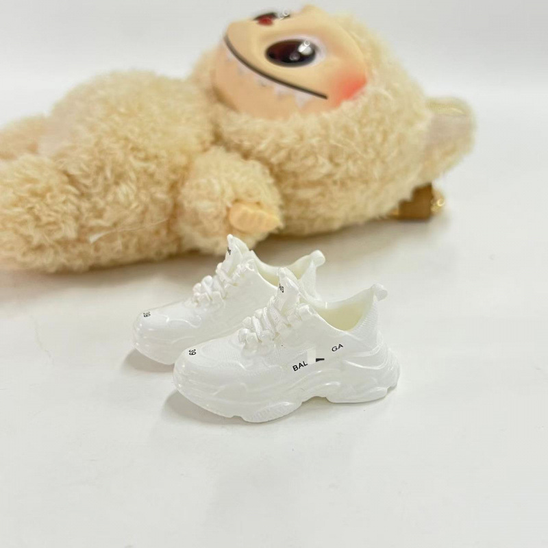 LABUBU Zapatos Rabu Ropa de bebé 17cm felpa vinilo bolso de muñeca colgante para zapatos desnudos caja ciega