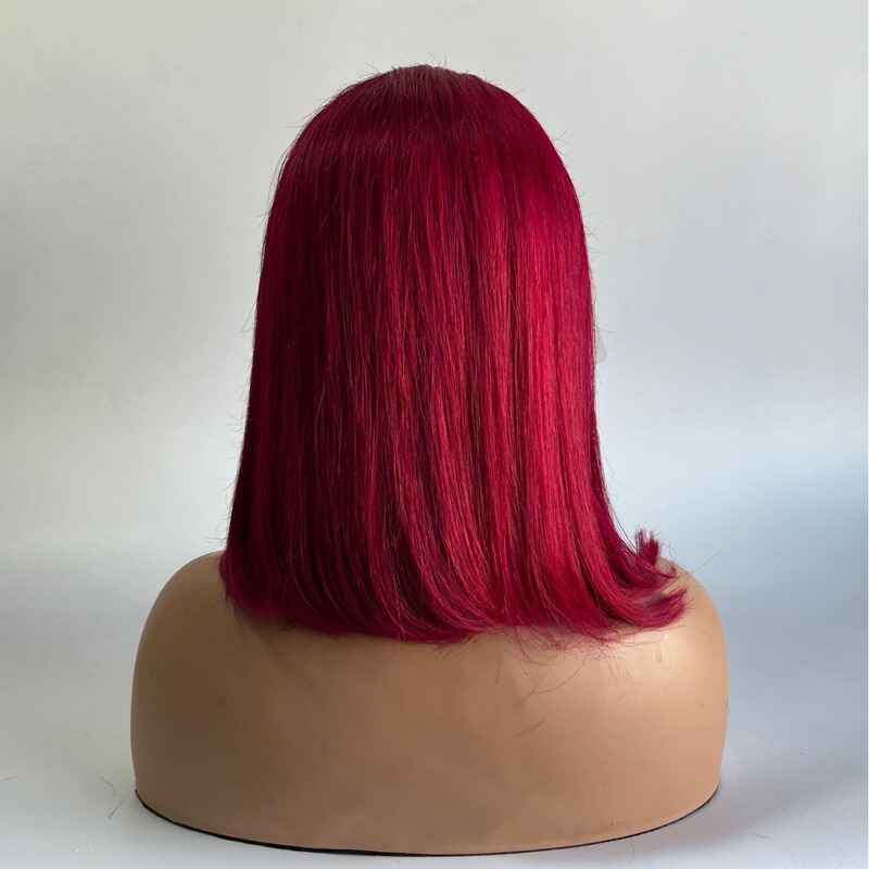 13*4 Front Lace Wig 99J Bob Human Hair Wigs Bob Wig Real Human Hair Short Hair Wig for Women