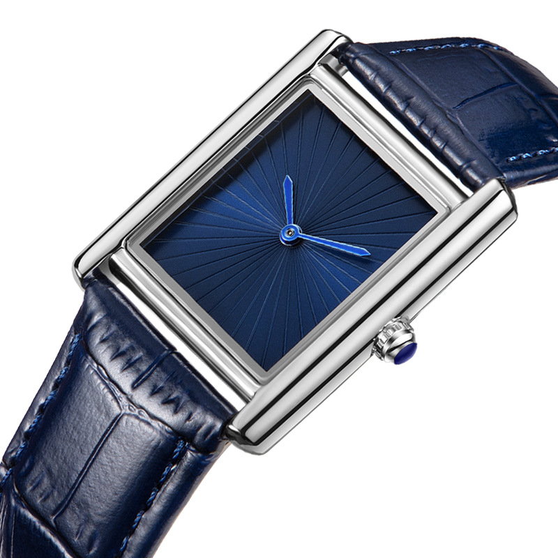 Foreign Trade New Product Men's Casual Watch Classic Simple Square Two-Pin Quartz Watch Belt Waterproof Men's Watch Wholesale