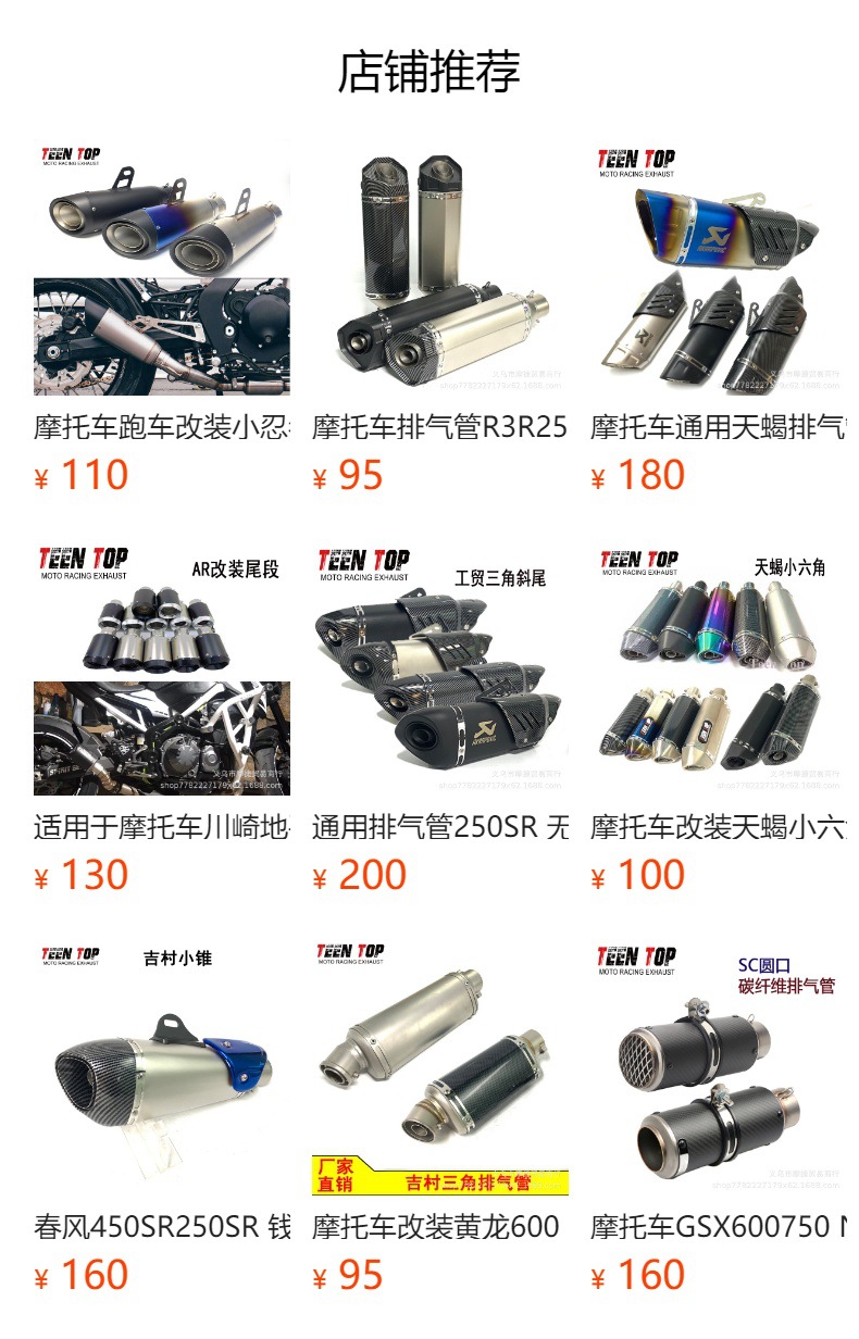 Suitable for Motorcycle Modified Exhaust Pipes, Bmw Series S1000Rr/F650/F900R Mid-Section Exhaust