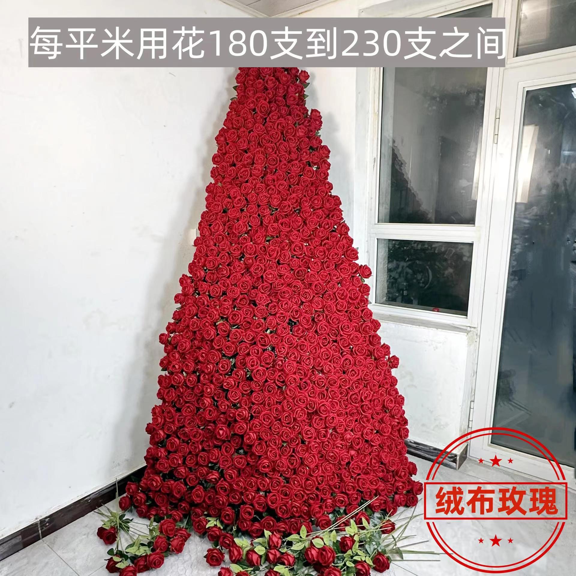 Rosa artificial solo toque franela Rosa hogar Decoración de la boda Día de San Valentín flor artificial mano que sostiene la flor falsa